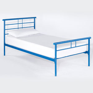 , Gemini Blue, 3FT Single Metal Bedstead