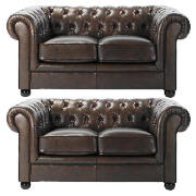 2 Chesterfield regular sofas, espresso