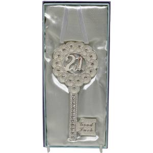 Birthday Silver Plated Good Luck Key