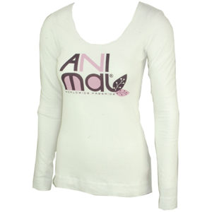 Ladies Animal Marshall Long Sleeve T-Shirt. White