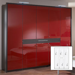 Wiemann - Dublin Red  3 Door  1 Drawer Wardrobe