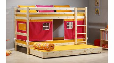 Kinder Bunk Bed Natural - Pink Tent