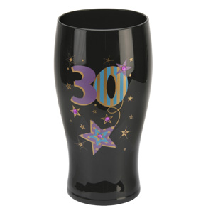 Birthday Black Beer Glass