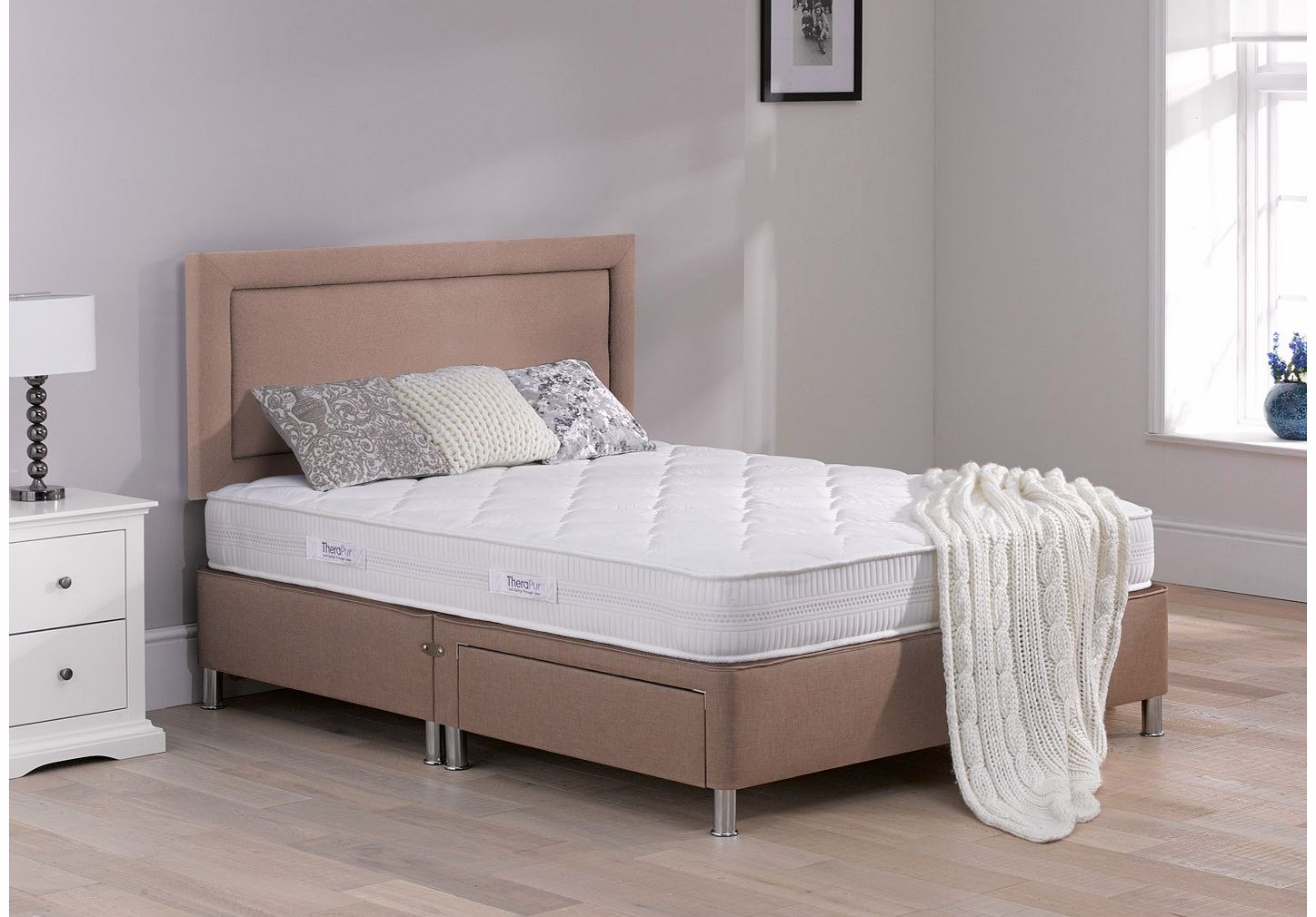 Therapur Hush 20 Divan Bed With Legs - Medium