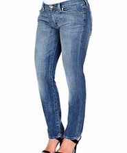 Roxanne mid wash cotton blend jeans