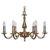 6SG - 6 Light Brass Hanging Light