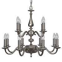 84SN - 12 Light Nickel Hanging Light