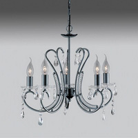 5 5BC - 5 Light Black Chrome Hanging Light