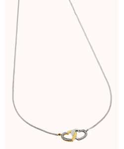 2 Colour Double Diamond Heart Necklet