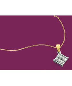 Alluring; Diamond Square Pendant