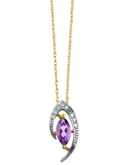 Amethyst and Diamond Pendant