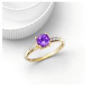 amethyst and diamond ring L