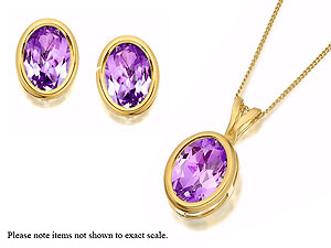 Amethyst Earrings and Pendant Set -