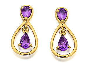 Amethyst Figure Of Eight Drop Earrings