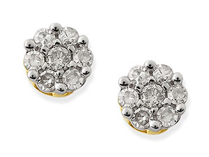 And Diamond Daisy Stud Earrings 10pts