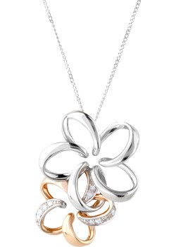 and Diamond Link Petal Pendant 12141683