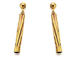 Barley Twist Drop Earrings 26mm drop -