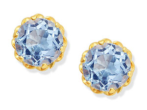 Blue Topaz Earrings 5mm - 070427