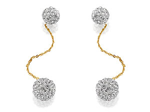 Crystal Disco Ball Drop Earrings 5.8cm