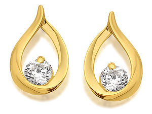 Cubic Zirconia Teardrop Earrings 10mm