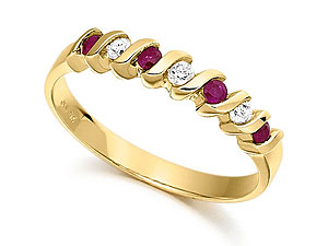 Diamond And Ruby Half Eternity Ring