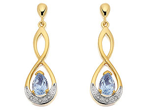 Diamond And Topaz Figure Of Eight Drop