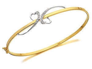 Diamond Double Heart Bangle - 079012