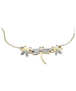 Diamond Set Dragonfly Necklet