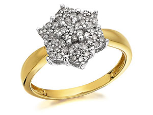 Diamond Star Cluster Ring 0.25ct -