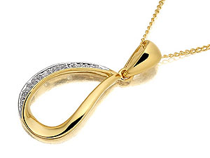 Diamond Teardrop Pendant And Chain -