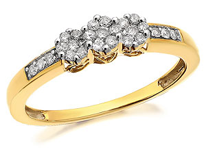 Diamond Trilogy Cluster Ring 0.25ct -