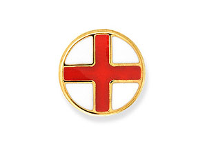 Enamel St. Georges Cross Single Earring