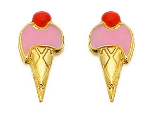 Enamel Strawberry Ice Cream Cone