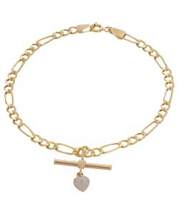 Figaro Heart T-Bar Bracelet