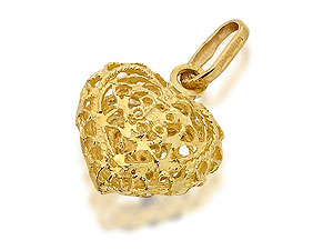 Filigree Heart Solid Charm 11mm - 073704