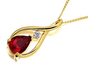 Garnet And Diamond Pear Drop Pendant