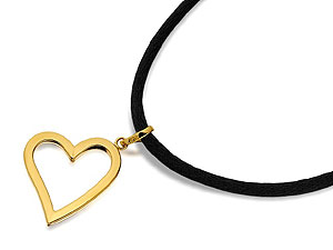 Heart Pendant And Black Cord - 188722