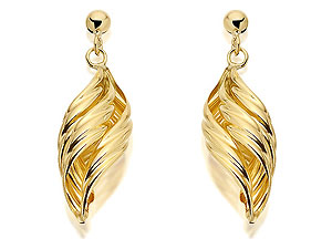 Leaf Twist Drop Earrings 30mm - 071995