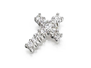 Mens Cubic Zirconia Cross Single