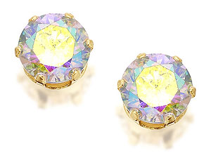 Rainbow Cubic Zirconia Earrings 5mm -