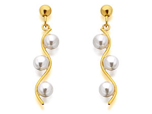 Simulated Pearl Wavy Drop Earrings