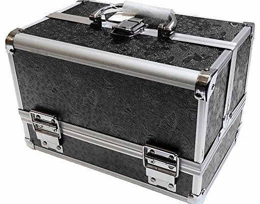 Professional Black Rose Aluminium Beauty Cosmetic Box Make Up Case