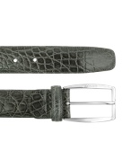 Studium - Mens Asphalt Gray Crocodile Belt