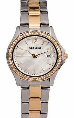 Accurist Ladies Two-Tone Stone Set Bracelet