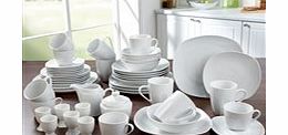 50-Piece Rounded Square Aspen Porcelain Dinner Set