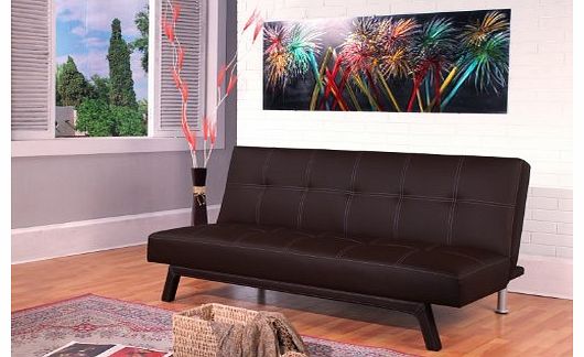 Ella futon sofa bed in black faux leather