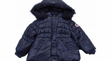 Adams Toddler Girls Navy Padded Puffball Jacket B7