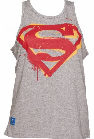 Ladies Grey Marl DC Comics Superman Stencil logo