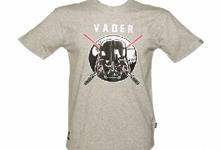 Mens Grey Marl Star Wars Darth Vader Shield