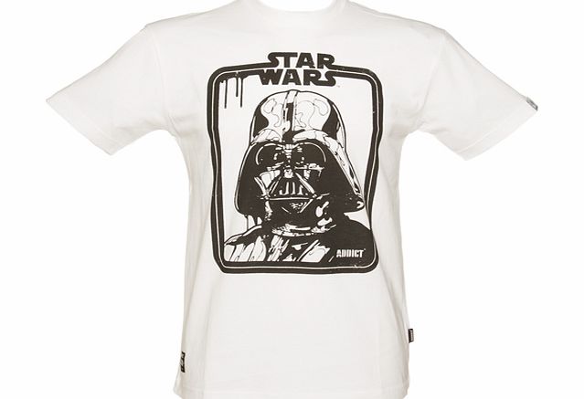 Mens White Star Wars Darth Vader Dripping